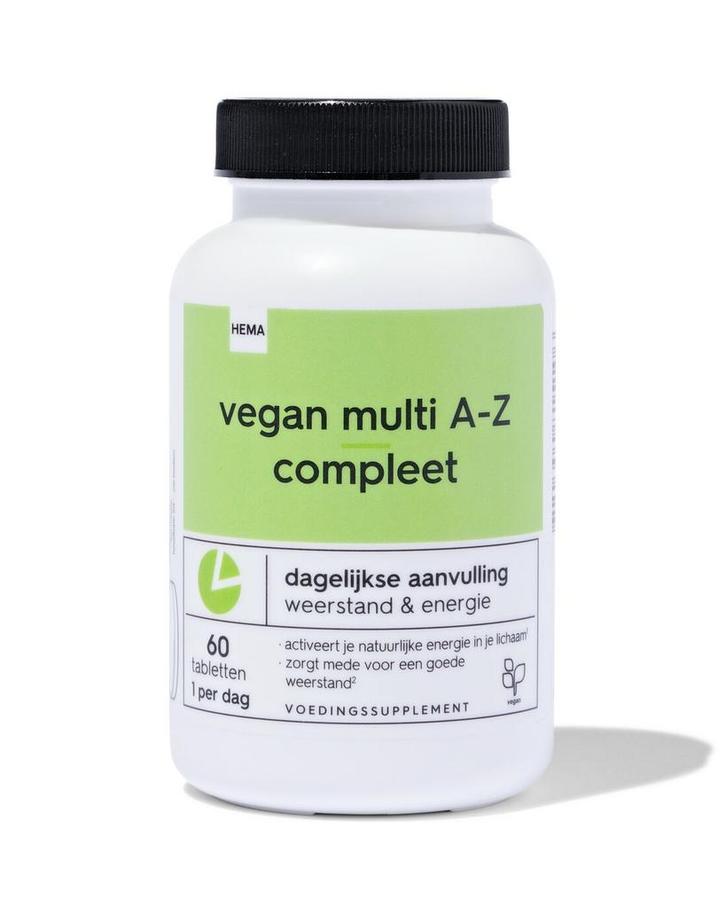 HEMA Vitamine vegan multi A-Z compleet 60 stuks, Sport en Fitness, Gezondheidsproducten en Wellness, Nieuw, Verzenden