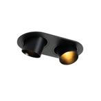 Afgeronde inbouwspot zwart GU10 35mm kantelbaar 2-lichts -, Nieuw, Metaal of Aluminium, Modern