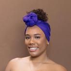 Paarse hoofddoek - Headwrap van stretchy Jersey stof, Kleding | Dames, Nieuw, Ophalen of Verzenden