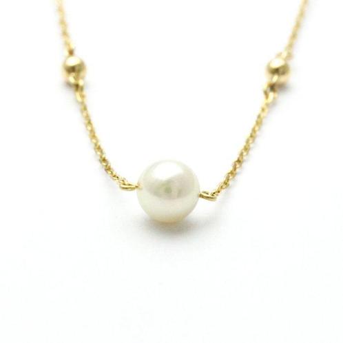 Mikimoto - Ketting met hanger - 18 karaat Geel goud, Sieraden, Tassen en Uiterlijk, Antieke sieraden