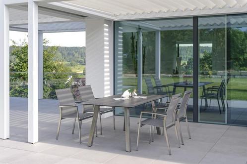 Stern Interno Tafel Roestvrij Staal Vierkante Buis met, Tuin en Terras, Tuintafels, Ophalen of Verzenden