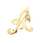 Gouden letter broche; letter A (vintage, gouden broche), Ophalen of Verzenden, Gebruikt, Overige kleuren, Goud