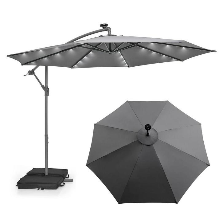 2dekans | Coast Tuinparasol Met Verlichting - 300cm - Met 2, Tuin en Terras, Tuinsets en Loungesets, Zo goed als nieuw, Ophalen of Verzenden