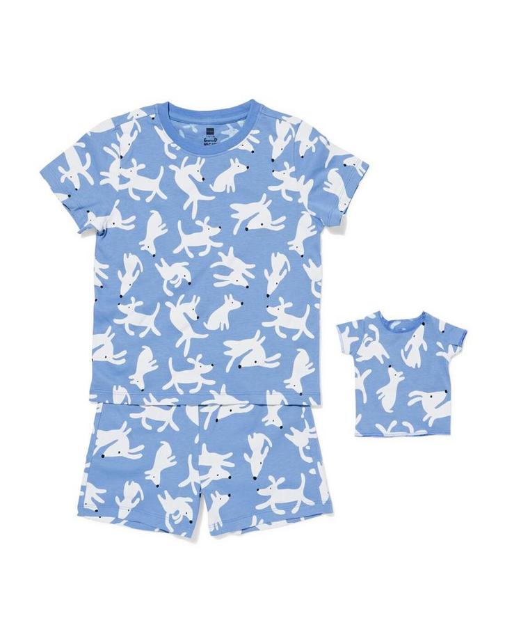 HEMA Kindershortama honden met poppenpyjama blauw, Kinderen en Baby's, Kinderkleding | Overige, Nieuw, Verzenden
