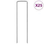 vidaXL Grondharingen 25 st U-vormig 15x3,5 cm gegalvaniseerd, Caravans en Kamperen, Kampeeraccessoires, Verzenden, Nieuw