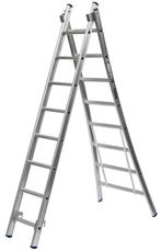 Ladder 2-delig Maxall PRO-line MR Uitgebogen - 2 x 8, Nieuw, 2 tot 4 meter, Ladder, Opvouwbaar of Inschuifbaar