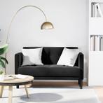 vidaXL Loveseat bank zwart 111 cm fluweel, Huis en Inrichting, Banken | Bankstellen, Verzenden, Nieuw, Stof