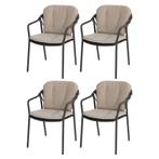 Manitoba stapelbare tuinstoel antraciet Taste 4SO set van 4, Ophalen of Verzenden, Nieuw, Aluminium