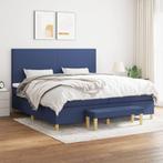 vidaXL Boxspring met matras stof blauw 200x200 cm, Overige maten, 200 cm, Stof, Verzenden