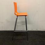 Tweedehands barkruk zithoogte 77 cm, oranje - chroom, Ophalen of Verzenden, Gebruikt