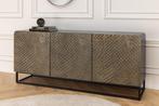 Massief dressoir SNAKE 160cm bruin mangohout met 3D, Ophalen of Verzenden, Nieuw