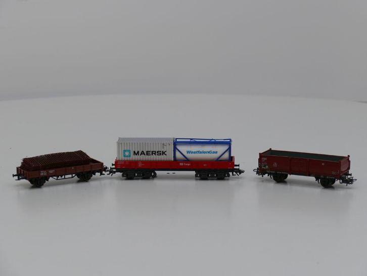 Schaal H0 Märklin 4423 4473 4602 Lageboordwagen Lageboord.., Hobby en Vrije tijd, Modeltreinen | H0, Overige typen, Zo goed als nieuw