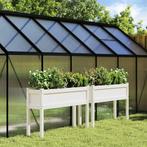 vidaXL Plantenbakken met poten 2 st massief grenenhout wit, 100 cm of meer, Verzenden, Nieuw, 60 cm of meer