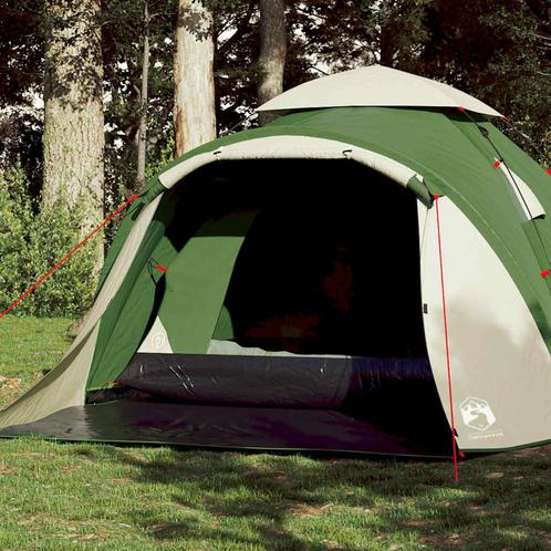 vidaXL Koepeltent 3-persoons snelontgrendeling groen, Caravans en Kamperen, Tenten, Nieuw, tot en met 2, Verzenden