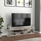 [en.casa] TV meubel Säffle 160x33x30 cm eiken en zwart, Nieuw, Verzenden