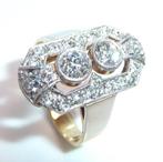 Ring - 14 karaat Geel goud, Platina - 1.52ct. tw. Diamant, Sieraden, Tassen en Uiterlijk, Ringen, Nieuw