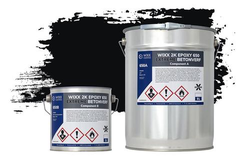 Wixx 2K Epoxy 650 Extreme Betoncoating RAL 9005 | Gitzwart, Doe-het-zelf en Verbouw, Verf, Beits en Lak, Verf, Zwart, Nieuw, 5 tot 10 liter