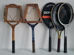 5 unieke vintage houten tennisrackets met 2 houten spanners, Nieuw