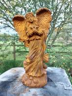 Beeld, statue of a standing angel wit bird - 30 cm - IJzer