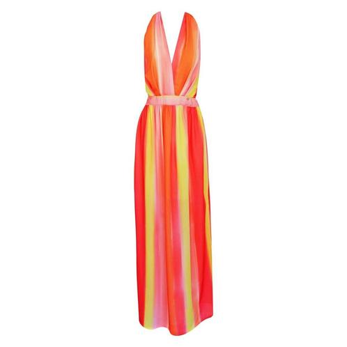 Verysimple • gestreepte maxi jurk • L (IT46), Kleding | Dames, Jurken, Oranje, Nieuw, Maat 42/44 (L), Verzenden