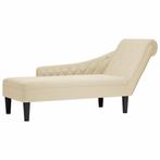 vidaXL Chaise longue met kussen en rechterarmleuning stof, Huis en Inrichting, Banken | Sofa's en Chaises Longues, Verzenden, Nieuw