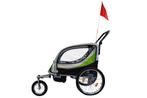 Fietskar kind - buggy - 2-zits - met schokbreker - lime g..., Fietsen en Brommers, Fietsaccessoires | Aanhangers en Karren, Ophalen of Verzenden