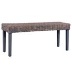 vidaXL Bankje 110 cm natuurlijk kubu rattan en massief mango