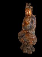 Guanyin Qing Dynasty - Hout - China - Qing Dynastie, Antiek en Kunst