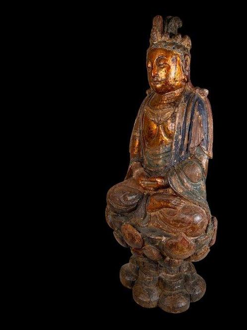 Guanyin Qing Dynasty - Hout - China - Qing Dynastie, Antiek en Kunst, Antiek | Overige Antiek