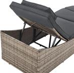 2dekans | Juskys Ligbed / Zonnebed Lamia - Lichtgrijs -, Tuin en Terras, Tuinsets en Loungesets, Ophalen of Verzenden, Zo goed als nieuw