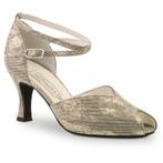 Dansschoenen met Gouden Glitter - Dames Salsaschoen - Hak 6,, Nieuw, Verzenden