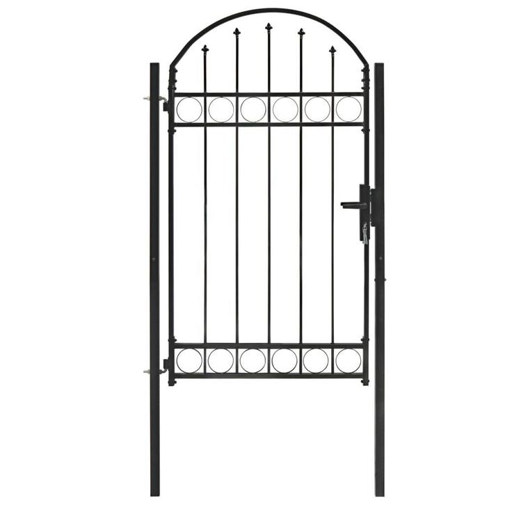Stevige Tuinpoort Zwart 100x175 | OP = OP | 40%!, Tuin en Terras, Tuinhekken en Hekwerk, Met poort, Nieuw, IJzer, Tuinhek, Ophalen of Verzenden