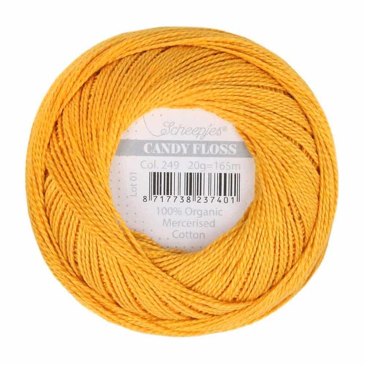 Scheepjes Candy Floss - 249 Saffron, Hobby en Vrije tijd, Breien en Haken, Nieuw, Verzenden