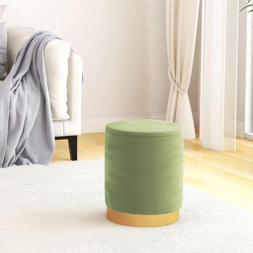 vidaXL Hocker met opbergruimte rond fluweel mosterdgroen, Huis en Inrichting, Stoelen, Nieuw, Verzenden