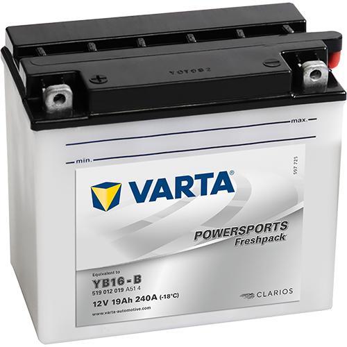 Varta Powersports Freshpack YB16-B accu | 519 012 019 | 12V, Auto-onderdelen, Accu's en Toebehoren, Ophalen of Verzenden