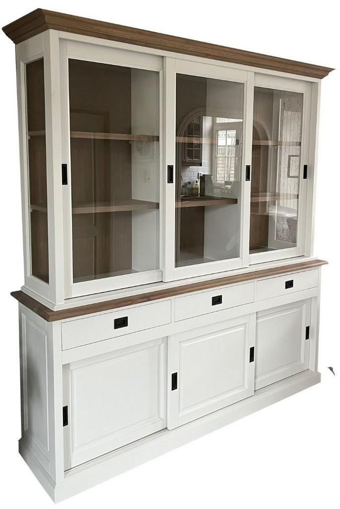 Buffetkast wit-eiken lijsten/eiken interieur Jubbega 220cm, Huis en Inrichting, Kasten | Buffetkasten, Ophalen of Verzenden