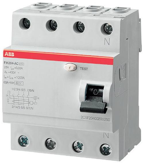 ABB Aardlekschakelaar / 4-polig, 30mA, 40A / FH 204 A, Doe-het-zelf en Verbouw, Elektra en Kabels, Nieuw, Ophalen of Verzenden