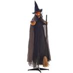 Halloween Decoratie Heks Met Bezem, Gloeiende Ogen, Griezeli, Verzenden, Nieuw