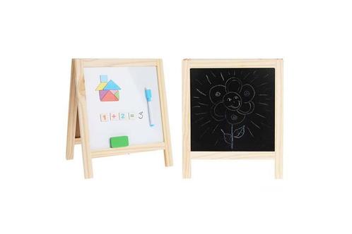 Dubbelzijdig houten schoolbord incl. accessoires, Kinderen en Baby's, Speelgoed | Overig