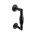 Handgreep klein ronde rozetten - mat zwart, Ophalen of Verzenden, Nieuw, Koper of Messing, Schuif of Grendel