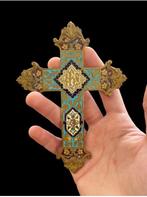 Kruis - Verguld brons, Emaille cloisonné met de hand, Antiek en Kunst
