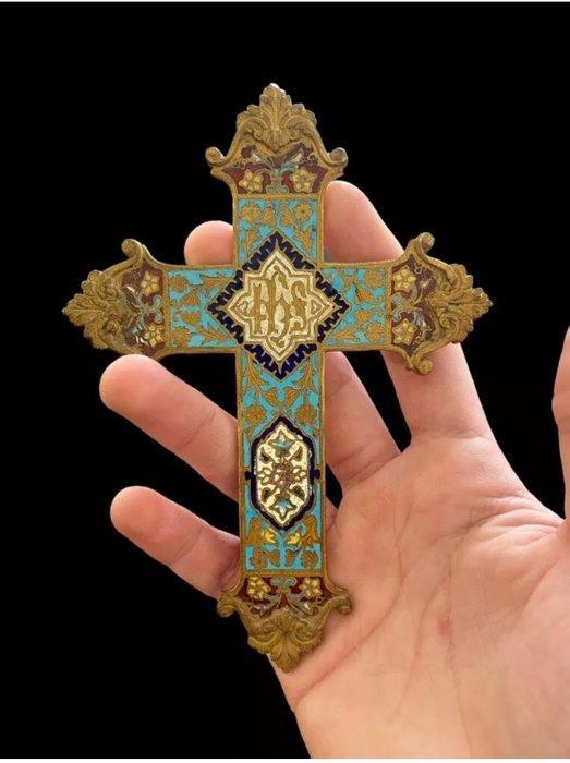 Kruis - Verguld brons, Emaille cloisonné met de hand, Antiek en Kunst, Kunst | Niet-Westerse kunst