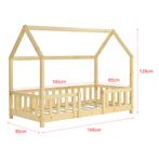 Kinderbed Sisimiut met uitvalbeveiliging en matras 80x160 ho, Kinderen en Baby's, Kinderkamer | Bedden, Verzenden, Nieuw