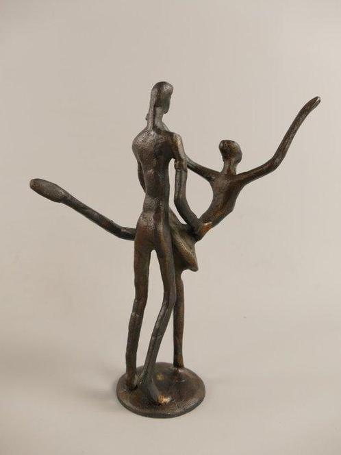 J.P. - Beeldje - Dancing lovers - Gepatineerd brons, Antiek en Kunst, Curiosa en Brocante