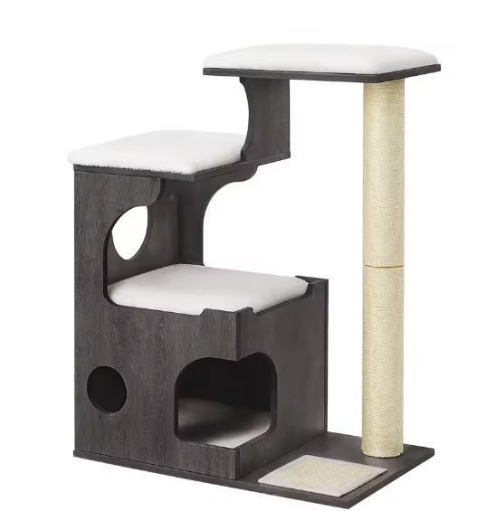 Kattenboom 86 cm – Krabpaal met 3 Platforms, Grot en Sisal, Dieren en Toebehoren, Katten-accessoires, Nieuw, Verzenden