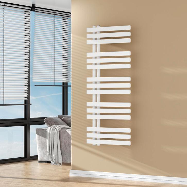[neu.haus] Handdoekradiator Slidre 120x50x5,4 cm wit, Doe-het-zelf en Verbouw, Verwarming en Radiatoren, Verzenden