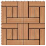 vidaXL Terrastegels 30x30 cm 1 m² HKC teakkleur 11 st, Verzenden, Nieuw