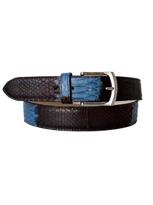 Mooie python leren riem Brando blauw met bruin NIEUW, Kleding | Heren, Riemen en Ceinturen, Riem of Ceintuur, Nieuw, Echt leder