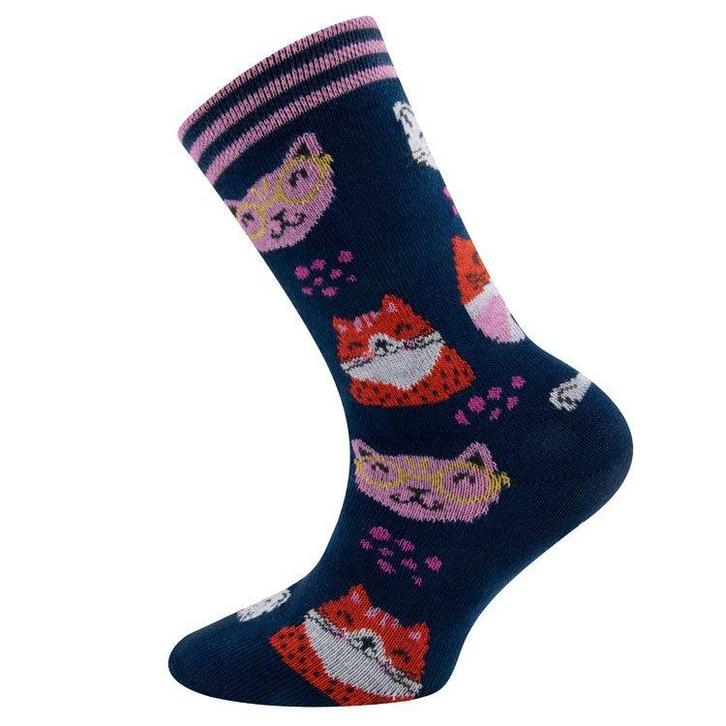 Kindersokken Blauw met Grappige Poezenhoofden - 23/26 NIEUW, Kinderen en Baby's, Kinderkleding | Schoenen en Sokken, Meisje, Nieuw