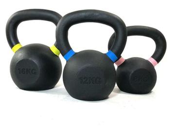 Gietijzeren kettlebells met poeder coating 4 - 32 kg beschikbaar voor biedingen